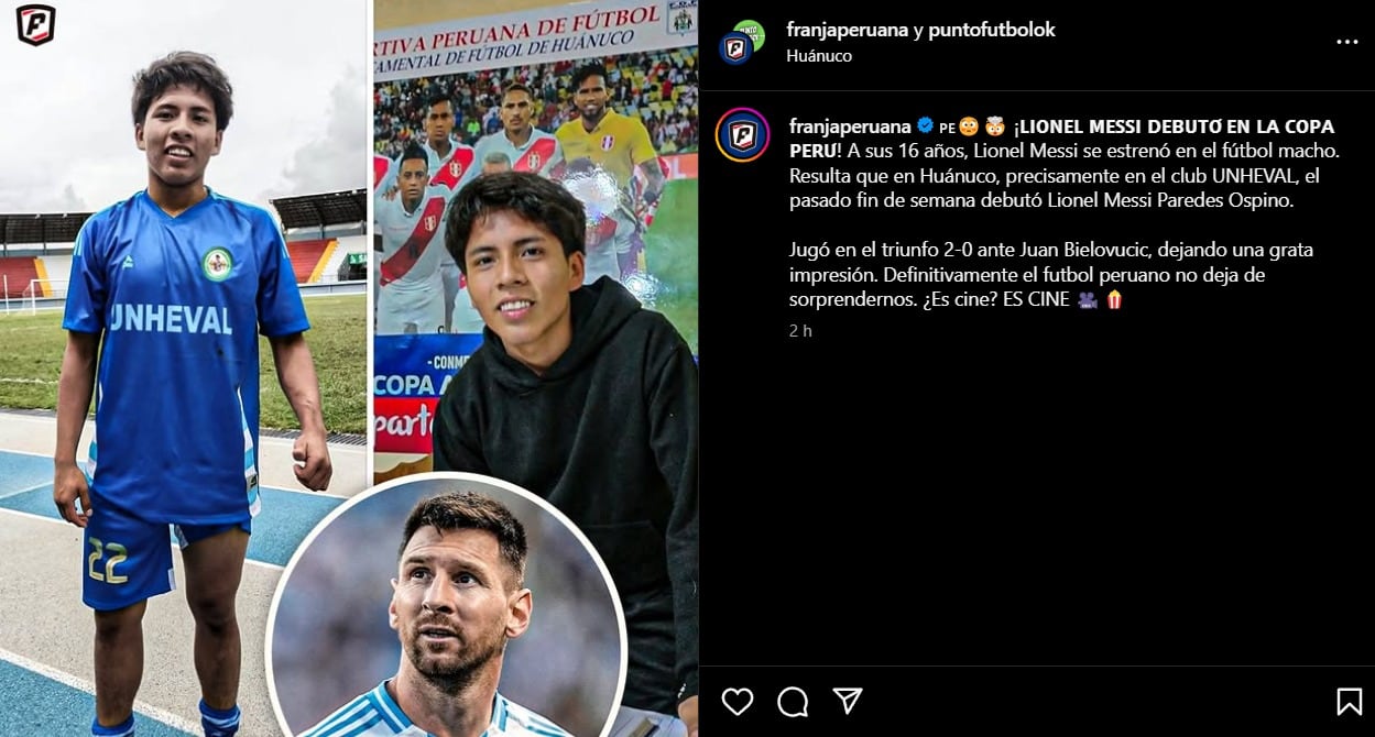 La página argentina Punto Fútbol compartió la noticia del Lionel Messi peruano y generó diversos comentarios de seguidores de la 'Pulga'.