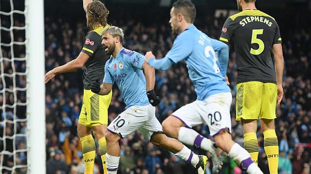 De la mano del 'Kun': Manchester City derrotó 2-1 al Southampton por la fecha 11 de Premier League