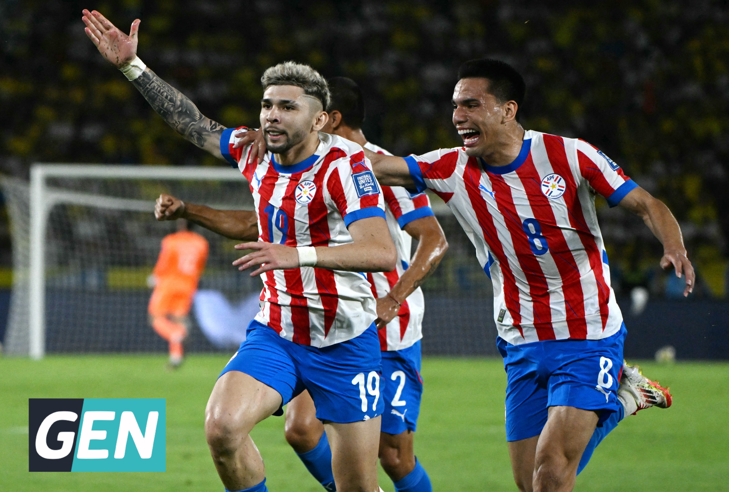 HARRISON, NUEVA JERSEY (ESTADOS UNIDOS), 02/10/2026.- Cobertura oficial de GEN (Canal 12) EN VIVO GRATIS para ver el partido Paraguay vs. Colombia hoy por amistoso internacional en el Sport Illustrated Stadium de Harrison, Nueva Jersey. FOTO DE LUIS ACOSTA PARA AFP