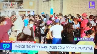 En Villa El Salvador: Deportivo Municipal no pudo entregar canastas de alimentos por aglomeración de gente  
