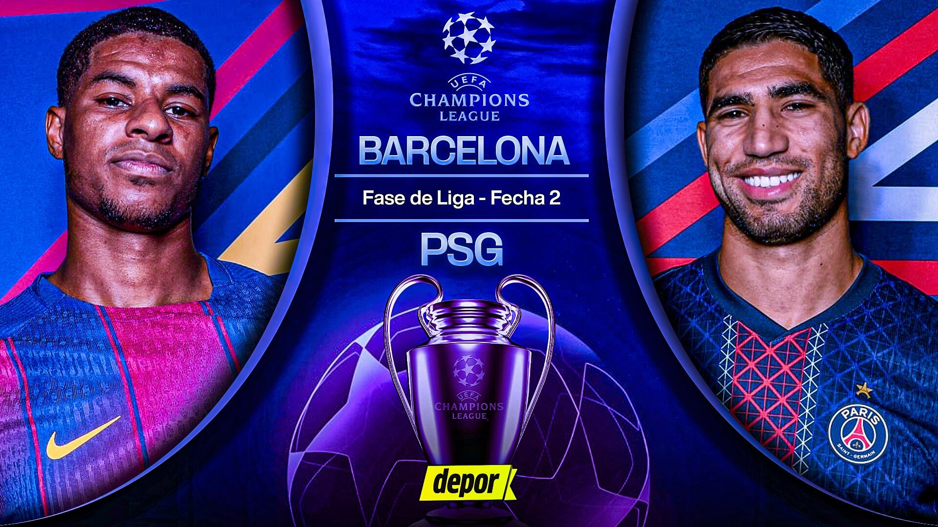 Barcelona vs PSG por la Champions League | Diseño: Christian Marlow
