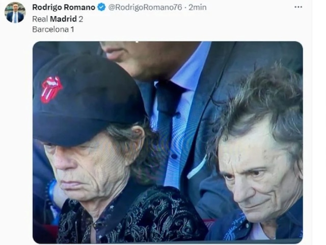 Barcelona vs. Real Madrid | Mick Jagger estuvo en el Estadio Olímpico de Montjuic, escenario donde vio la derrota del conjunto culé frente al equipo blanco. (Foto: @RodrigoRomano76 / Twitter)