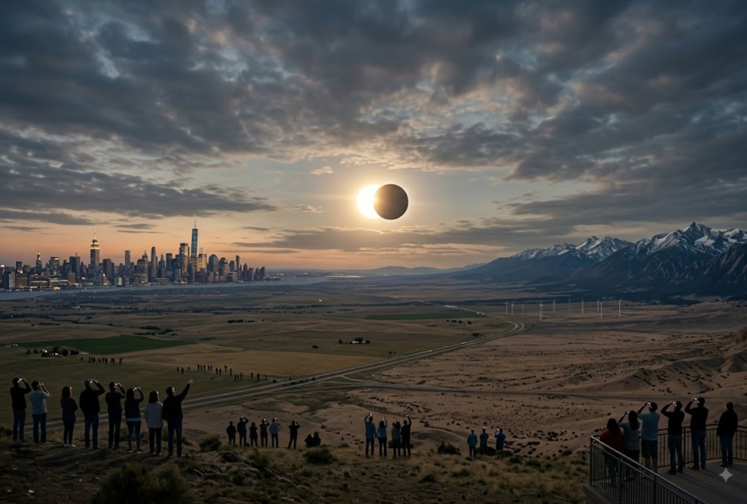 Find out what time the solar eclipse will be visible in the USA today, August 12, 2026, including the exact schedule, visibility by location, and where to watch the eclipse live online. | Image created by Gemini.
