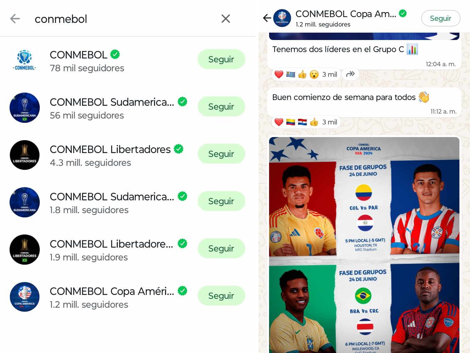 WHATSAPP | De esta forma verás el canal oficial de la Copa América 2024. (Foto: Depor - Rommel Yupanqui)