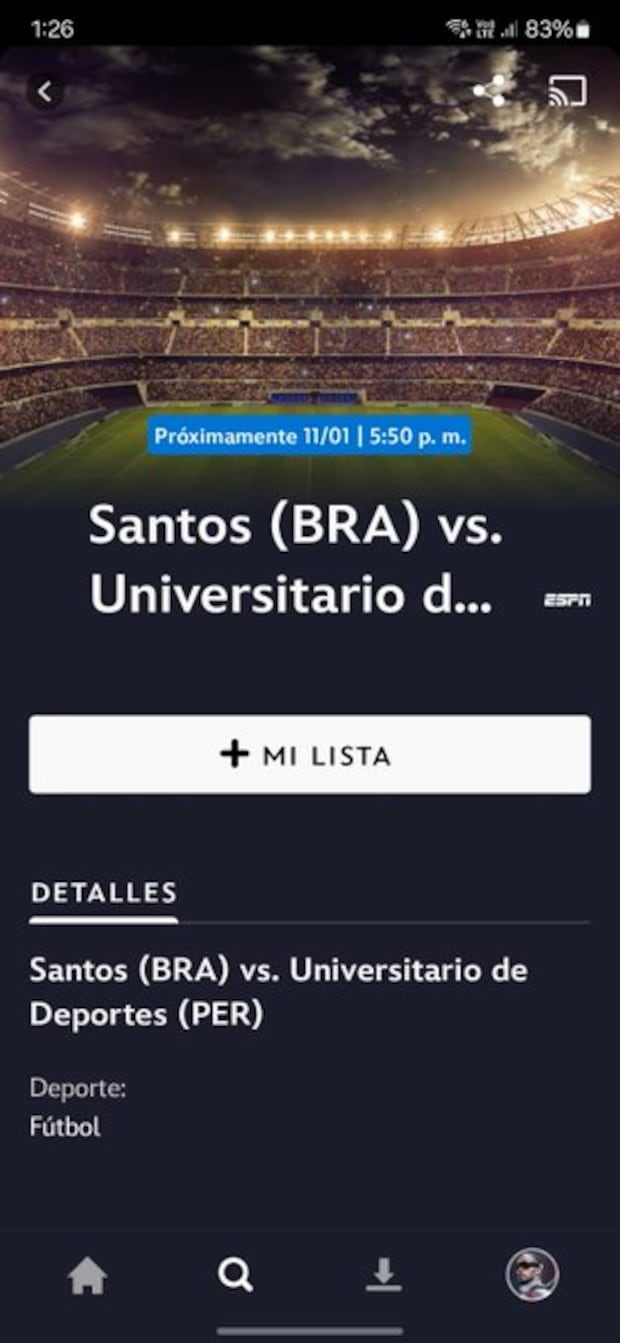 Universitario jugaría amistoso contra Santos, según Disney Plus. (Ale Cespedes/X)
