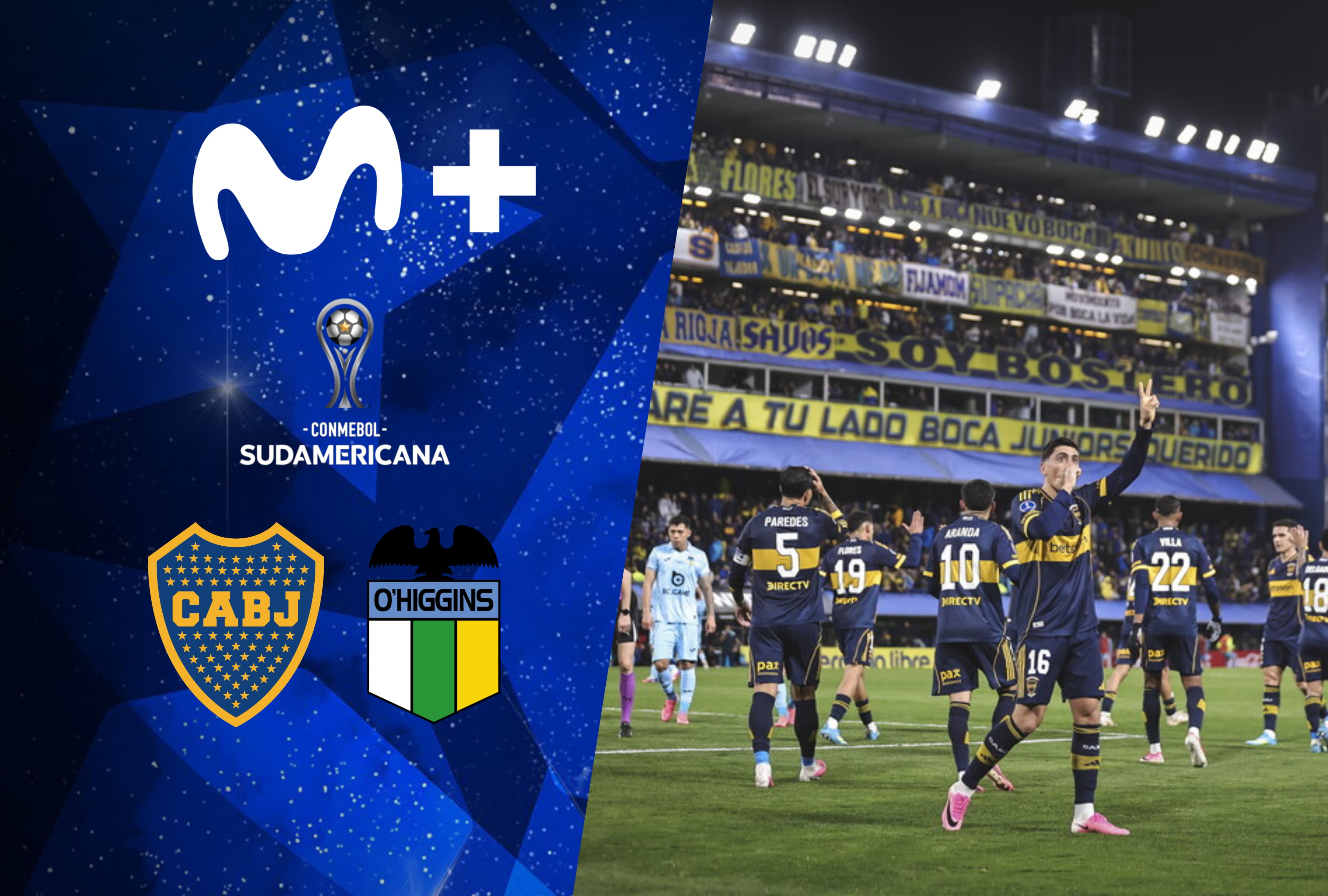 Sigue la cobertura del Boca Juniors vs. O'Higgins por la vuelta de los playoff de la Copa Sudamericana 2026 por Movistar Plus en directo desde España. | Crédito: conmebol.com / Composición Depor