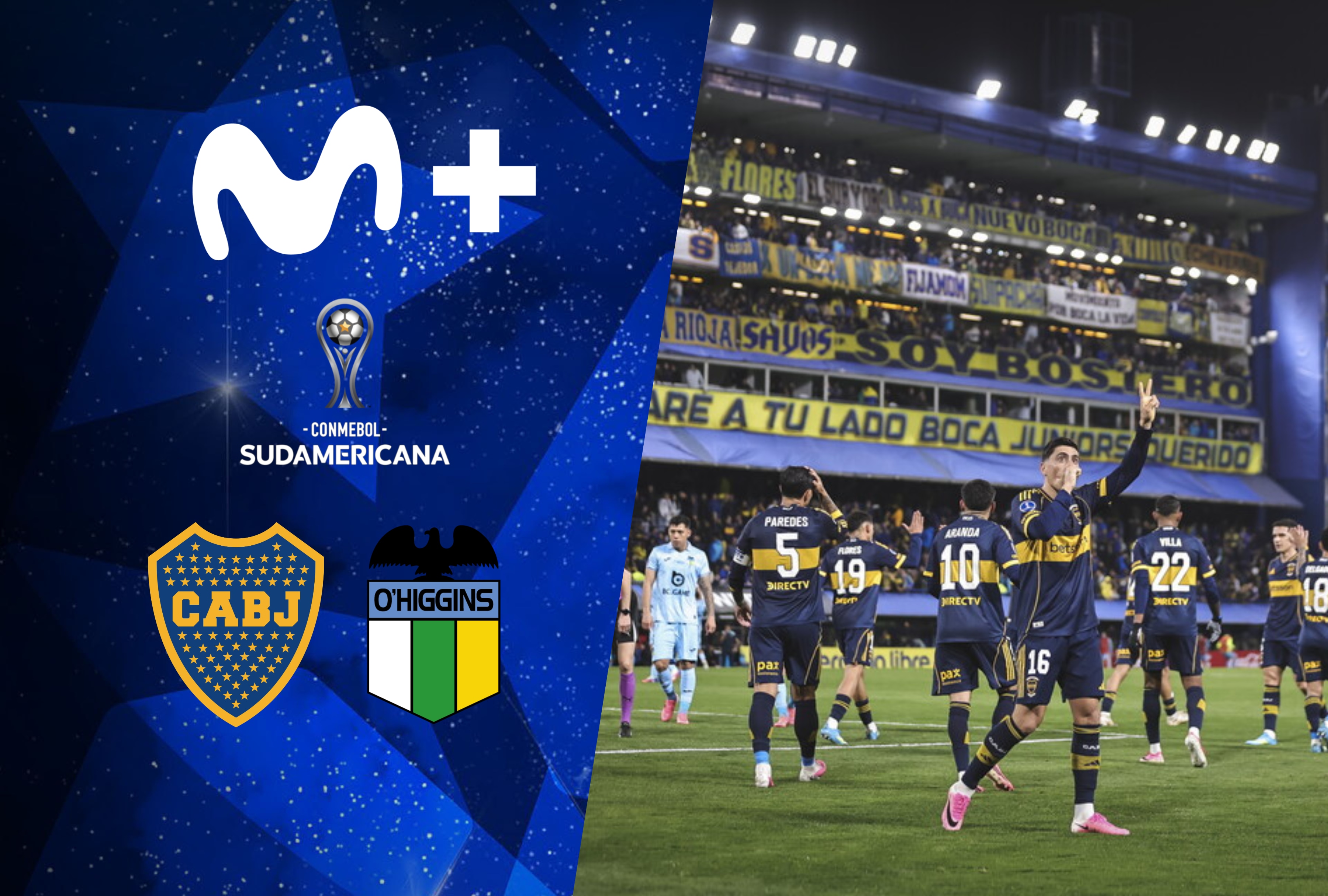 Sigue la cobertura del Boca Juniors vs. O'Higgins por la vuelta de los playoff de la Copa Sudamericana 2026 por Movistar Plus en directo desde España. | Crédito: conmebol.com / Composición Depor