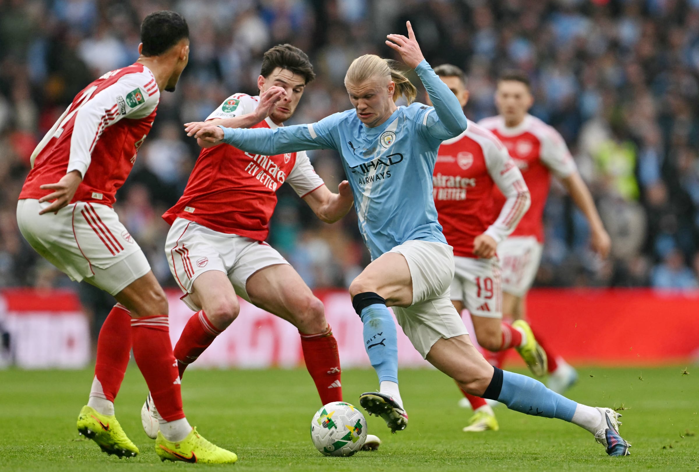 CARDIFF (GALES), 16/08/2026.- Lista de horarios y canales de televisión en diferentes países del mundo para ver el partido Arsenal FC vs. Manchester City EN VIVO ONLINEN EN DIRECTO hoy por la final de la Community Shield 2026 en el Principality Stadium de Cardiff, Gales. FOTO DE GLYN KIRK PARA AFP