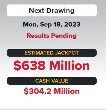 Este fue el jackpot del lunes 18 de septiembre (Foto: Powerball)