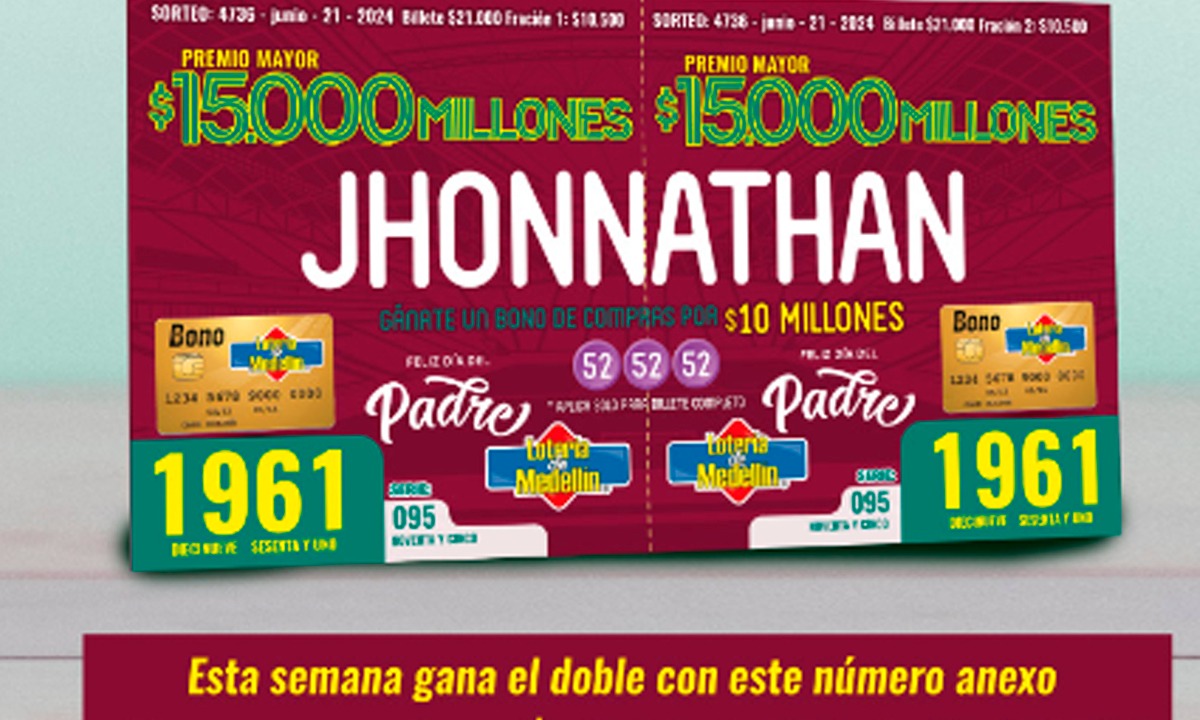 Resultados de la Lotería de Medellín del de junio. (Foto: Oficial)