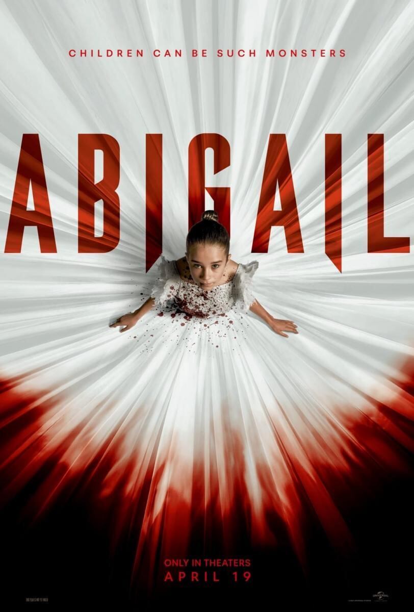 Alisha Weir es la figura principal del póster de "Abigail", la película de terror de los directores Matt Bettinelli-Olpin yTyler Gillett (Foto: Universal Pictures)