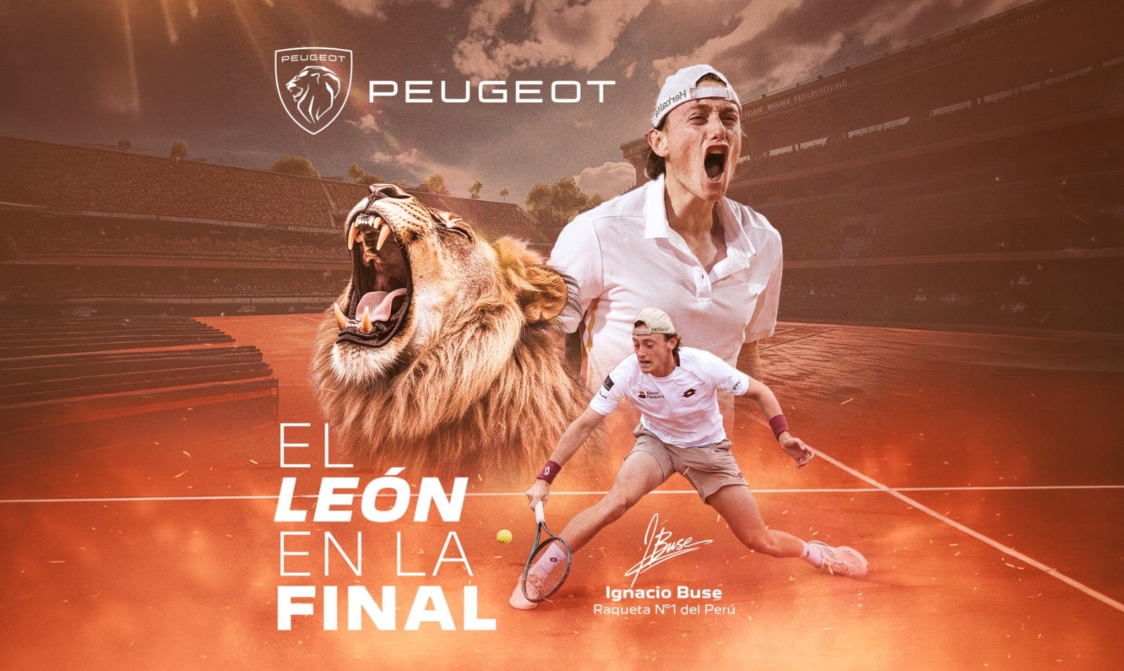 Ignacio Buse, embajador de Peugeot Perú, jugará la final del ATP 500 de Hamburgo y hace vibrar al Perú.