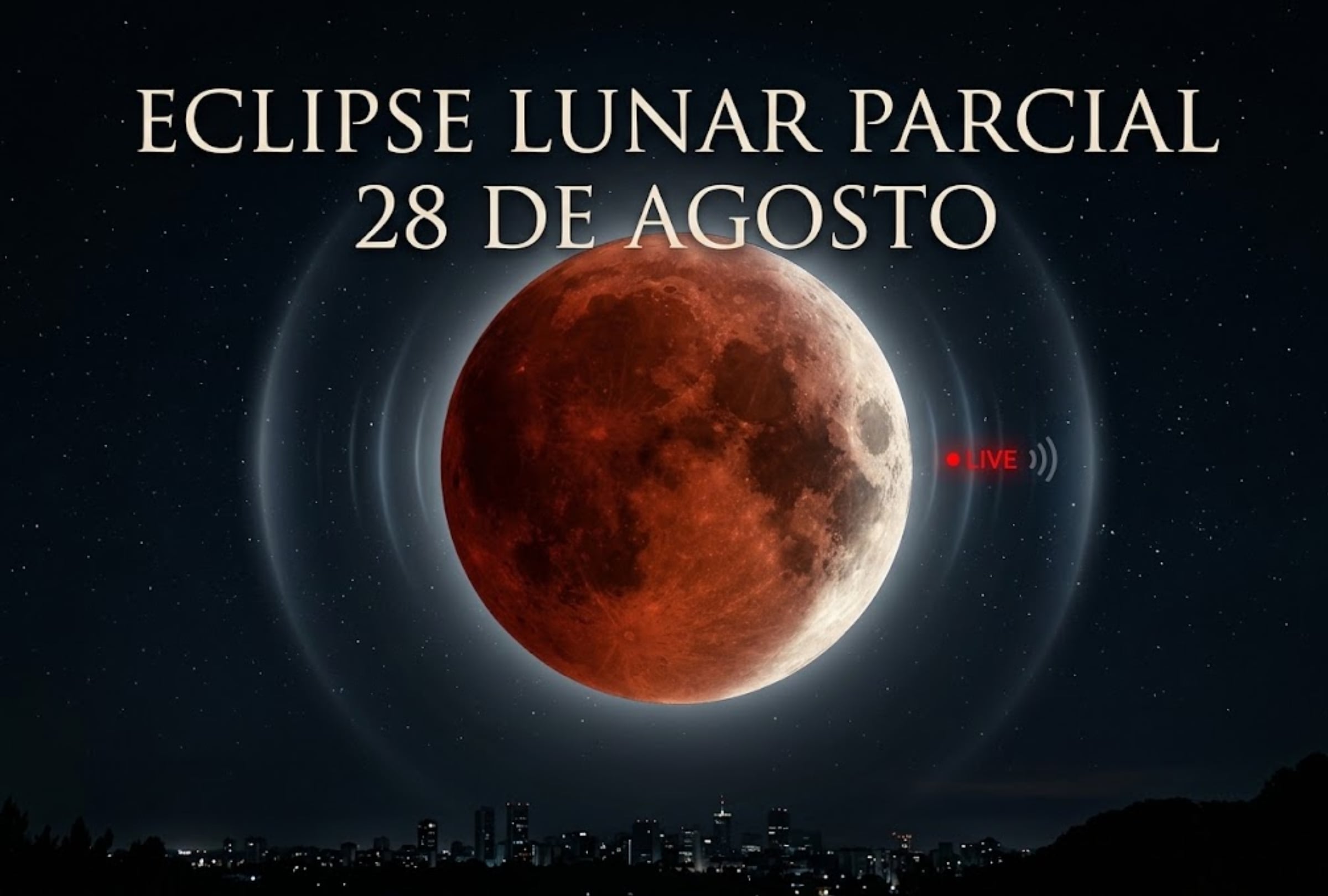 Revisa cómo ver EN DIRECTO y ONLINE el eclipse lunar parcial, uno de los eventos astronómicos más esperados en los últimos tiempos porque la Luna 'cambiará de color'. FOTO: Imagen creada por la IA de Gemini.