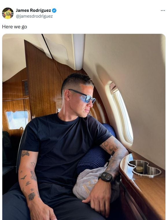 Publicación de James Rodríguez. (Foto: captura de pantalla 'X')