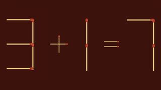 Reto de cerillas: Agrega 2 palos y corrige la ecuación 3+1=7 en este desafío matemático