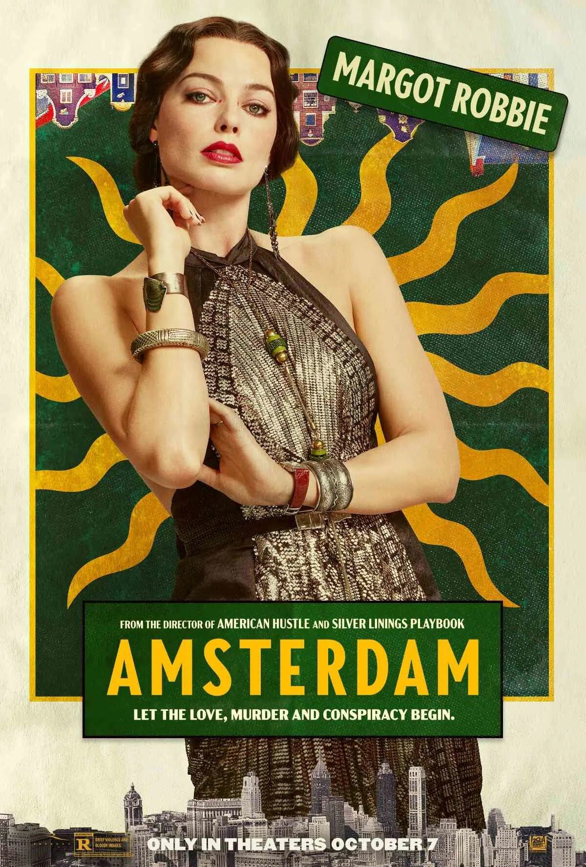 El póster de Margot Robbie en "Amsterdam" (Foto: 20th Century Studios)