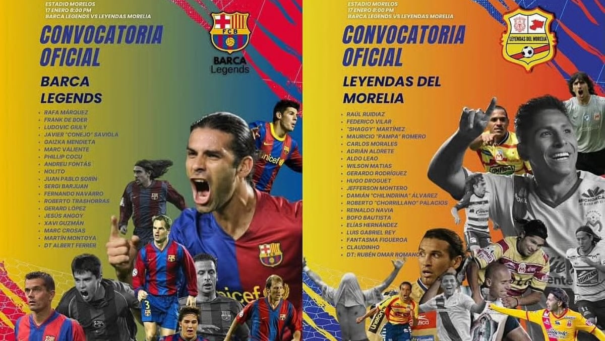 Morelia vs Barcelona por amistoso de las leyendas | Foto: Atlético Morelia