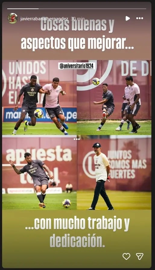 Javier Rabanal dejó sus impresiones tras la derrota de Universitario en el amistoso ante Sport Boys. (Imagen: Instagram)