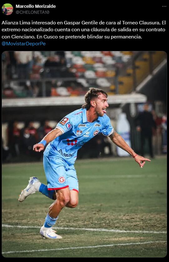 Se indica que Alianza Lima tendría que pagar la cláusula de recisión con Cienciano. (Foto: Captura X)