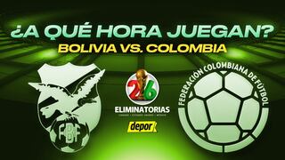 ¿A qué hora juega Bolivia vs. Colombia por Eliminatorias?