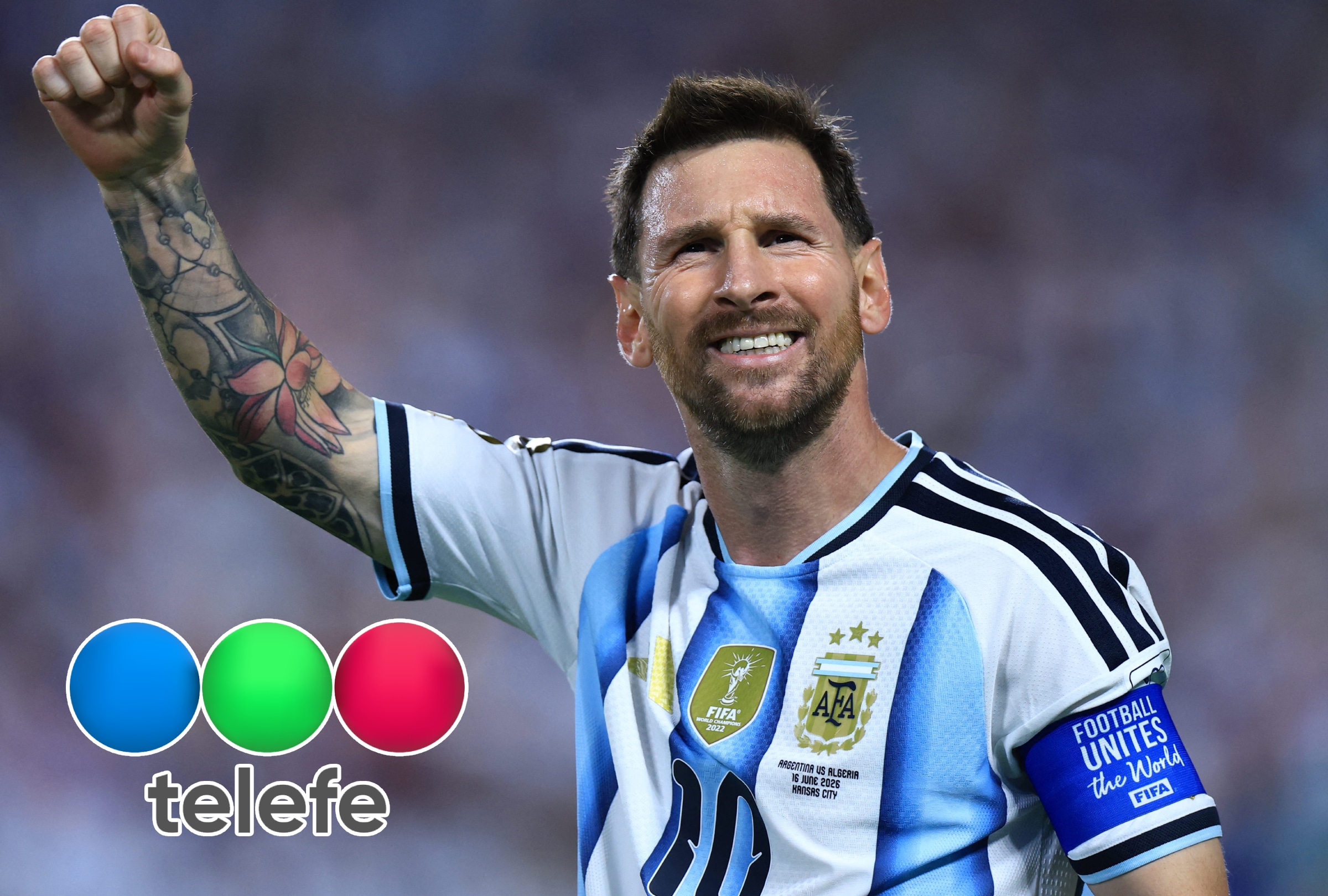 BUENOS AIRES (ARGENTINA), 06/10/2026.- Cobertura oficial de TELEFE EN VIVO GRATIS para ver el partido Argentina vs. Benín hoy, con Lionel Messi, por amistoso internacional en el Estadio Monumental de Buenos Aires, Argentina. FOTO DE TAKUYA MATSUMOTO PARA AFP