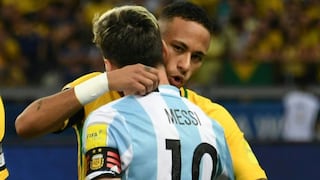 El fraterno abrazo entre Lionel Messi y Neymar en el Brasil-Argentina