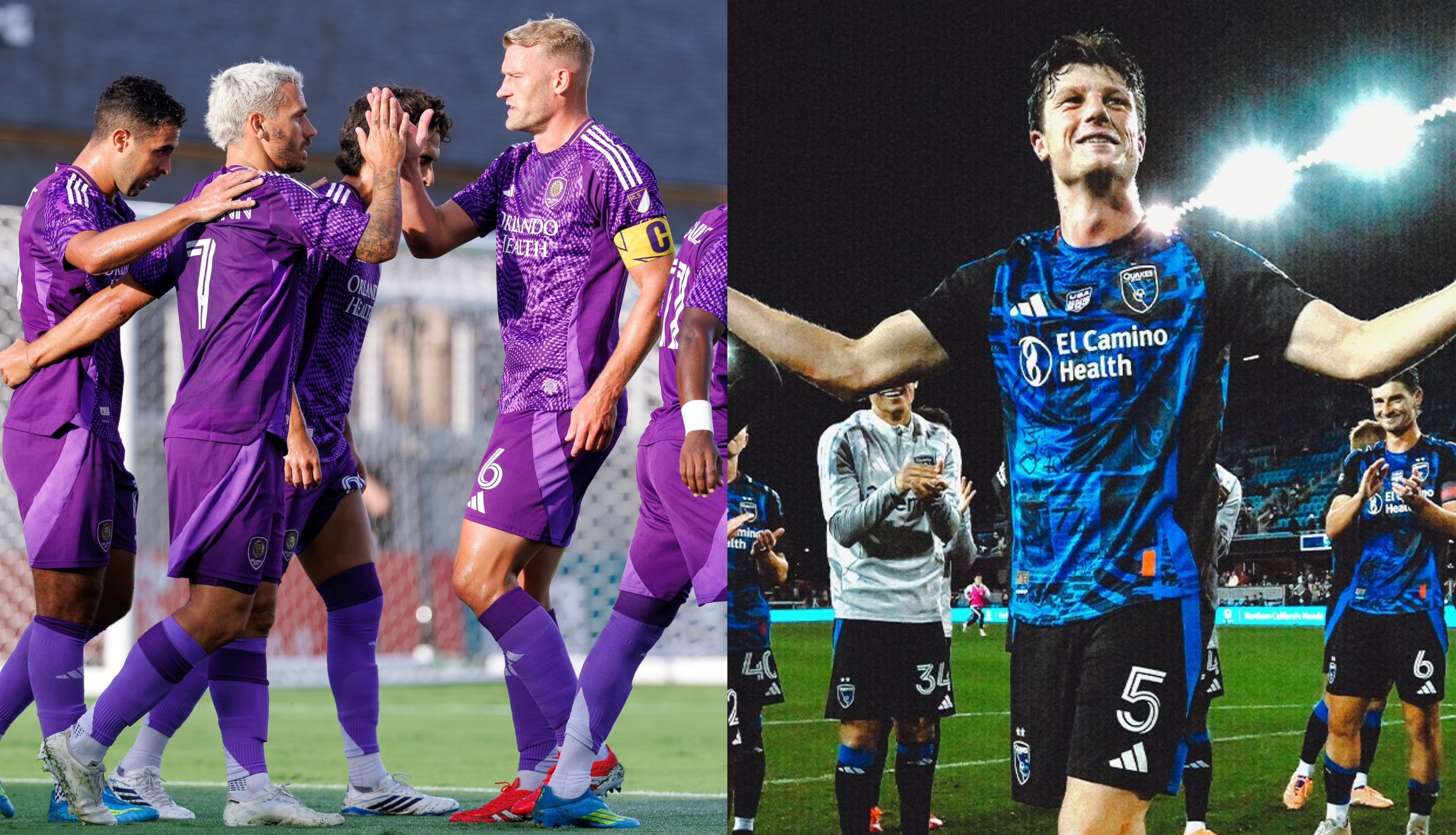 Consulta los horarios y canales de transmisión para ver Orlando City vs. San Jose Earthquakes, este miércoles 22 de julio, por la Jornada 16 de la MLS 2026. (Foto: @sjearthquakes / @orlandocitysc / Composición Depor)