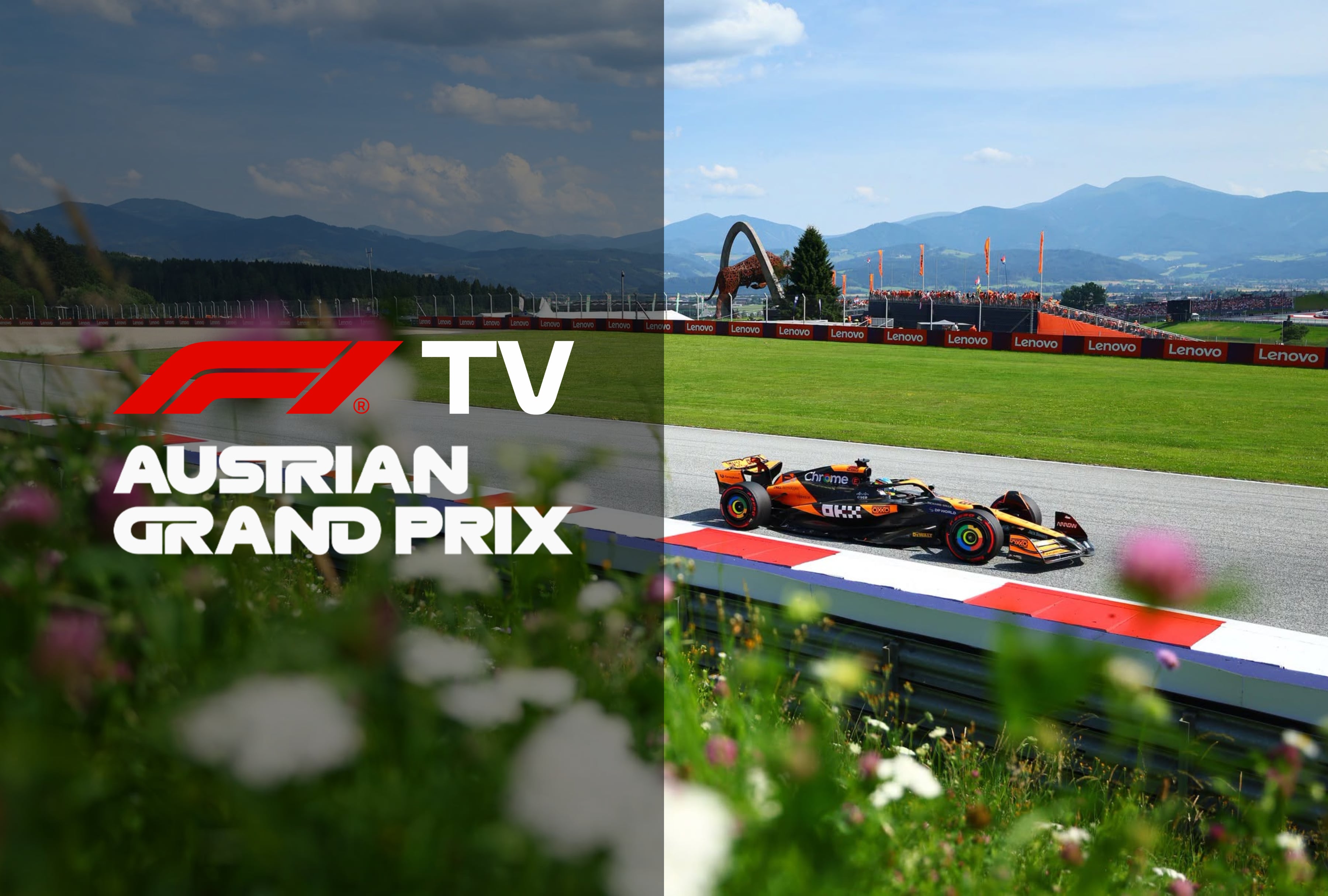 Transmisión en directo del Gran Premio de Austria 2026 para dispositivos móviles. Acceda a la señal de F1 TV en vivo en directo para ver la carrera por streaming de televisión y Fórmula Uno online. | Crédito: f1.com / Composición Depor