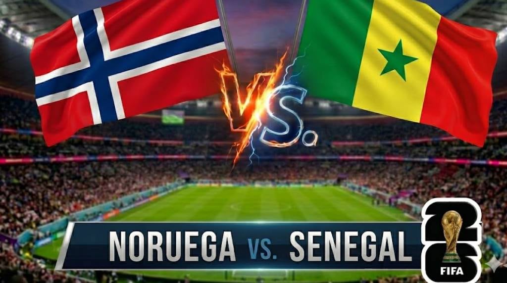 Nueva Jersey, Nueva York (ESTADOS UNIDOS), 23/06/2026. Canales para ver el partido Noruega vs. Senegal que se realizará este lunes 22 de junio por la Jornada 2 del grupo I del Mundial 2026 en el MetLife Stadium, Nueva Jersey, Nueva York. Imagen creada por Gemini.