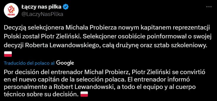 La Selección de Polonia indicó que Lewan dejaría de ser capitán después de 11 largos años.
