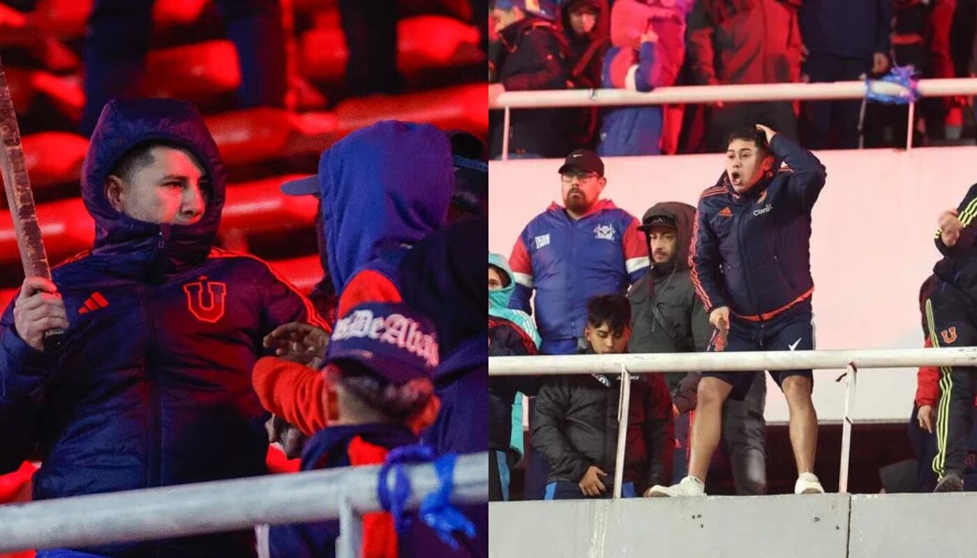 Actos violentos se vieron en el Independiente vs U. de CHile. (Foto. TNT Sports- @ALEJANDRO PAGNI)