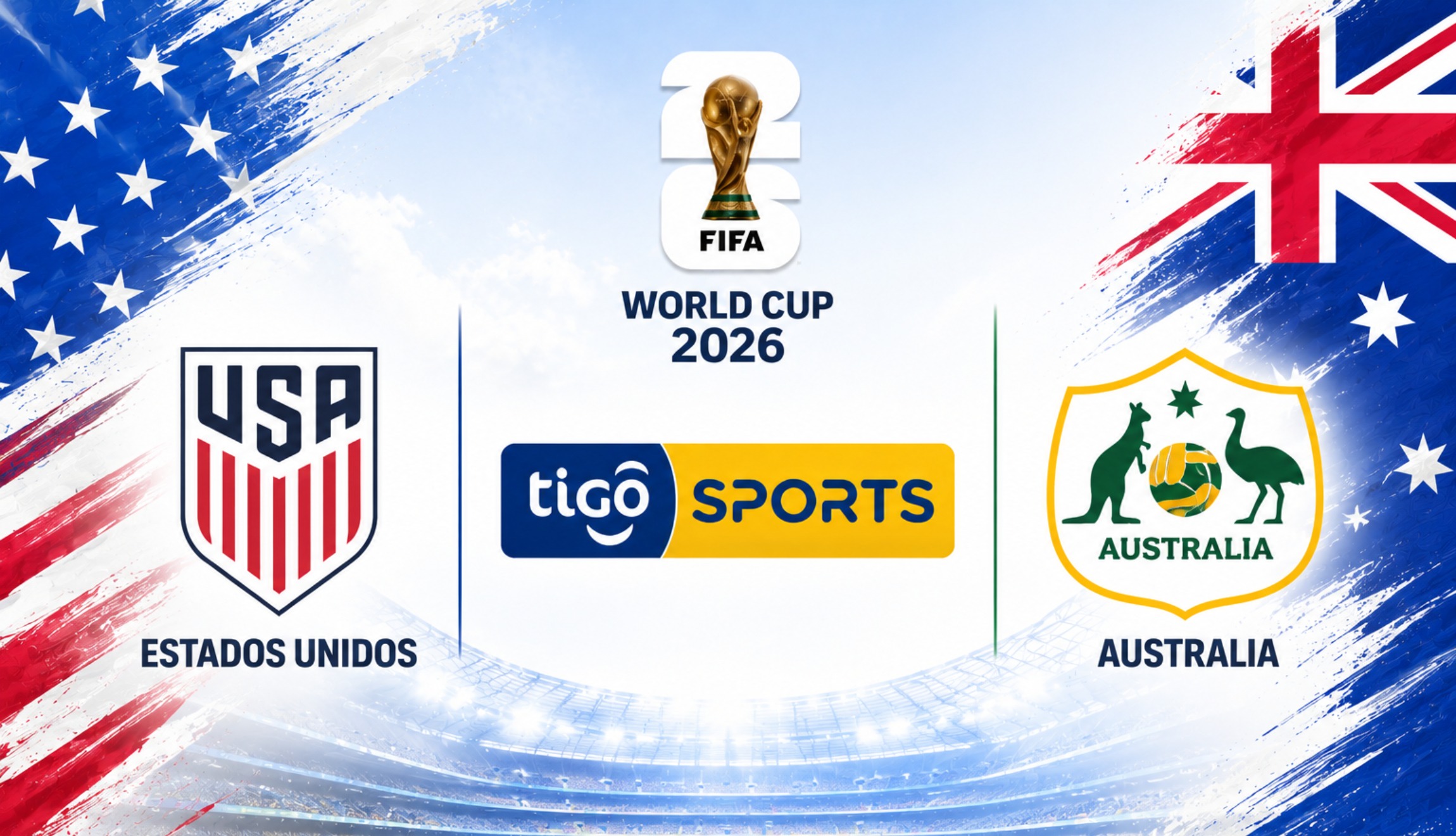 Transmisión de TiGo Sports EN VIVO para seguir el partido de Estados Unidos vs. Australia, este viernes 19 de junio, por la Jornada 2 del Grupo D del Mundial de Fútbol 2026. (Foto: Imagen creada por Depor utilizando la IA de Chat GPT)