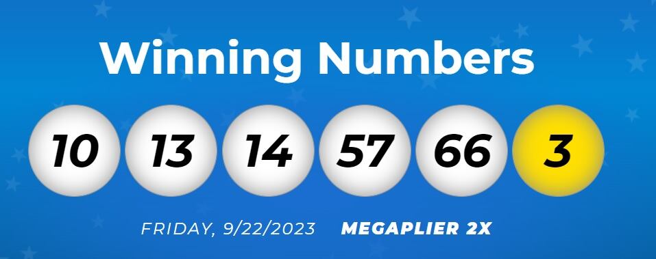 Los números ganadores del sorteo del viernes 22 de septiembre (Foto: Mega Millions)