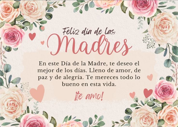 Elige una de estas tarjetas para festejar un ¡Feliz Día de la Madre! desde México este 2026, con mensajes y frases para compartir en WhatsApp. (Foto: Pinterest)