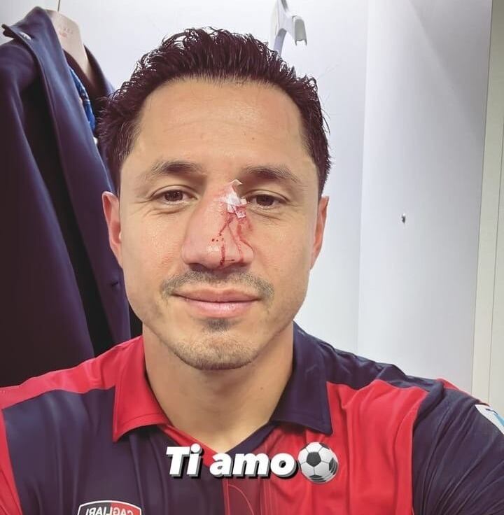La reacción de Gianluca Lapadula tras anotar en el triunfo del Cagliari. (Foto: Instagram)
