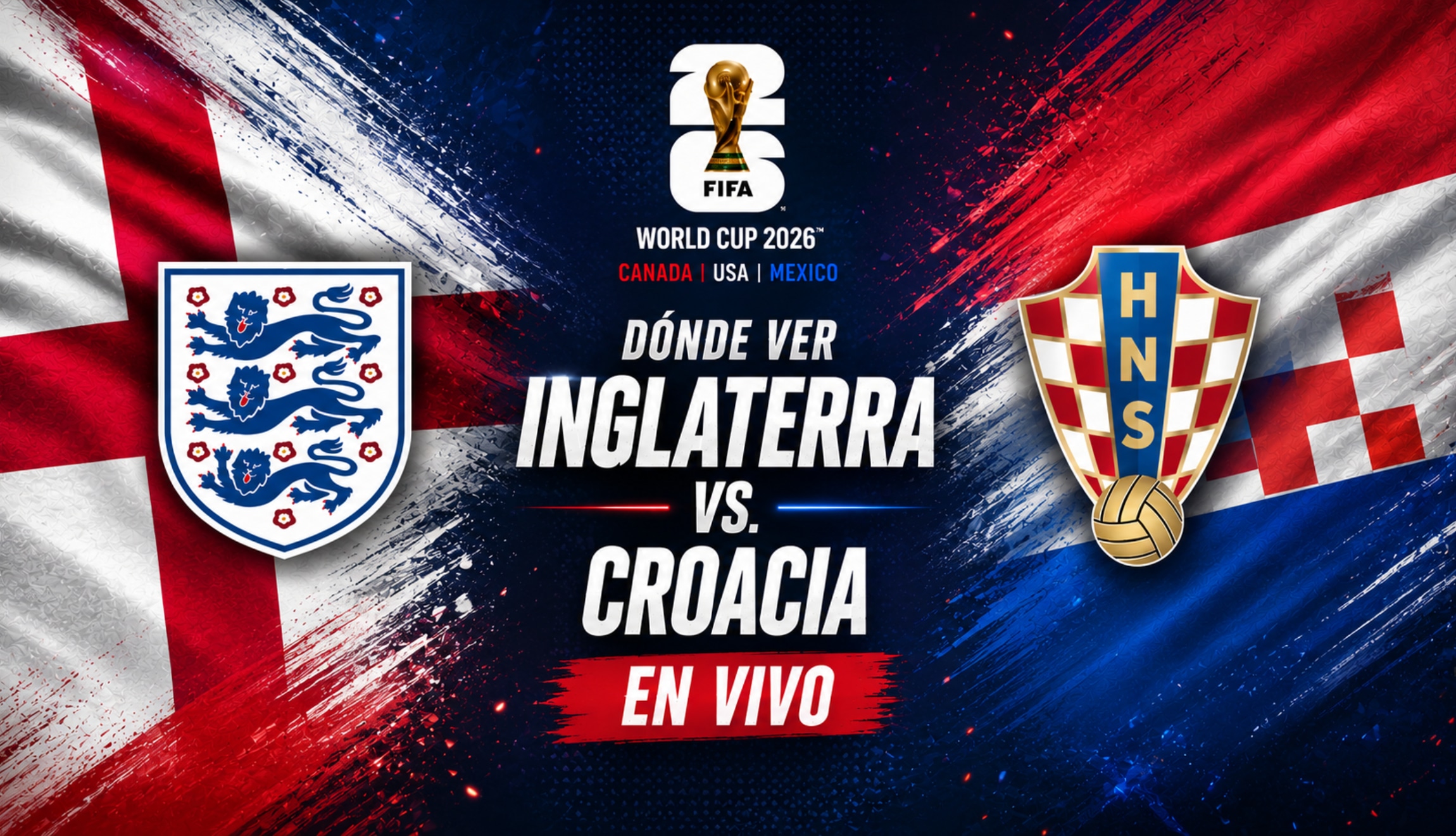 Consulta dónde puedes ver Inglaterra vs. Croacia en vivo y en directo desde diferentes partes del mundo, este miércoles 16 de junio, por la Jornada 1 del Grupo J del Mundial de Fútbol 2026. (Foto: Imagen creada por Depor utilizando la IA de Chat GPT)