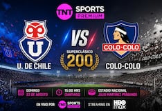 TNT Sports EN VIVO — cómo ver partido U. de Chile vs. Colo-Colo por TV y Online
