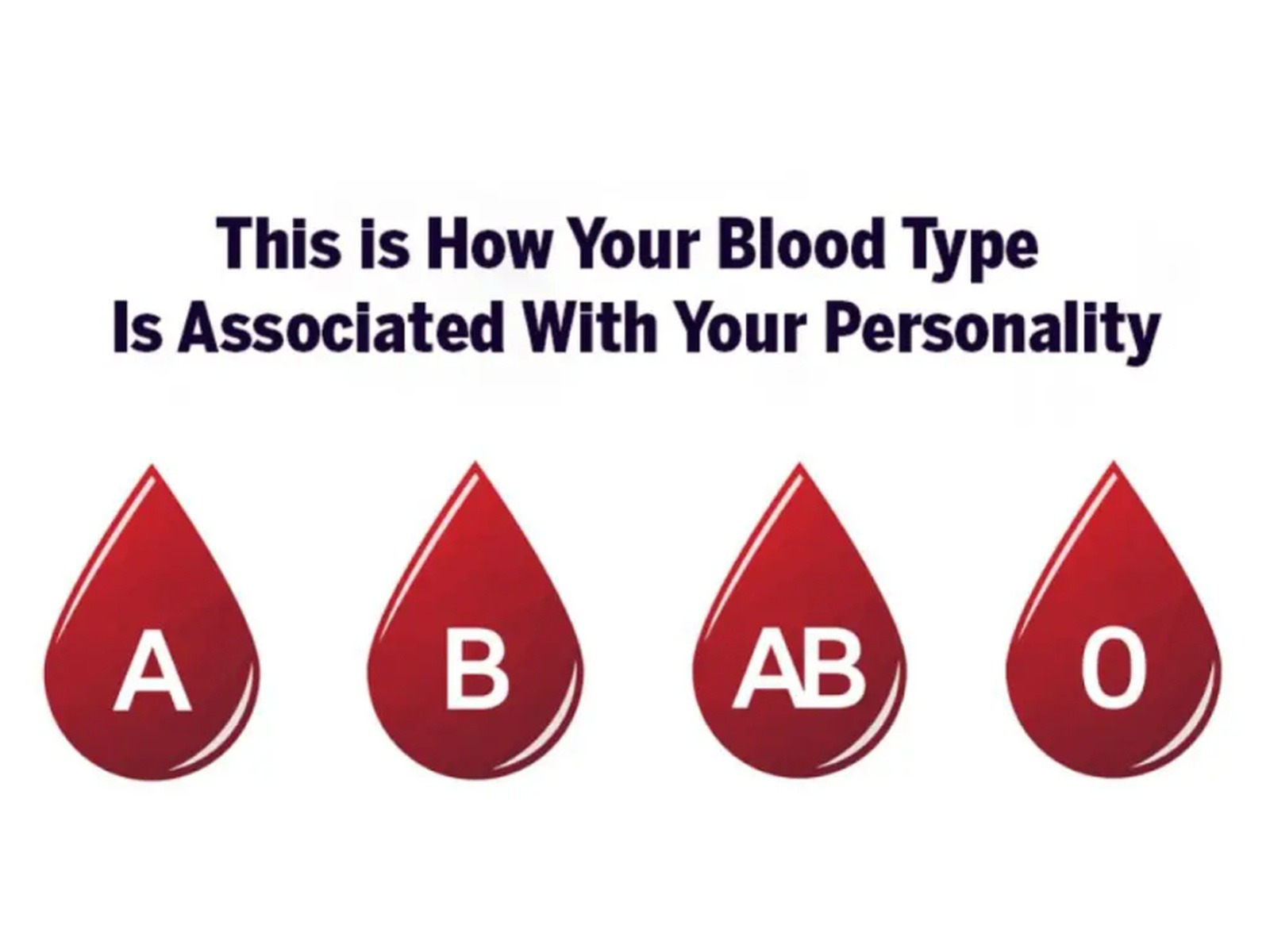 TEST VISUAL | En esta imagen se aprecia cuatro gotas que representan los grupos sanguíneos. (Foto: namastest.net)