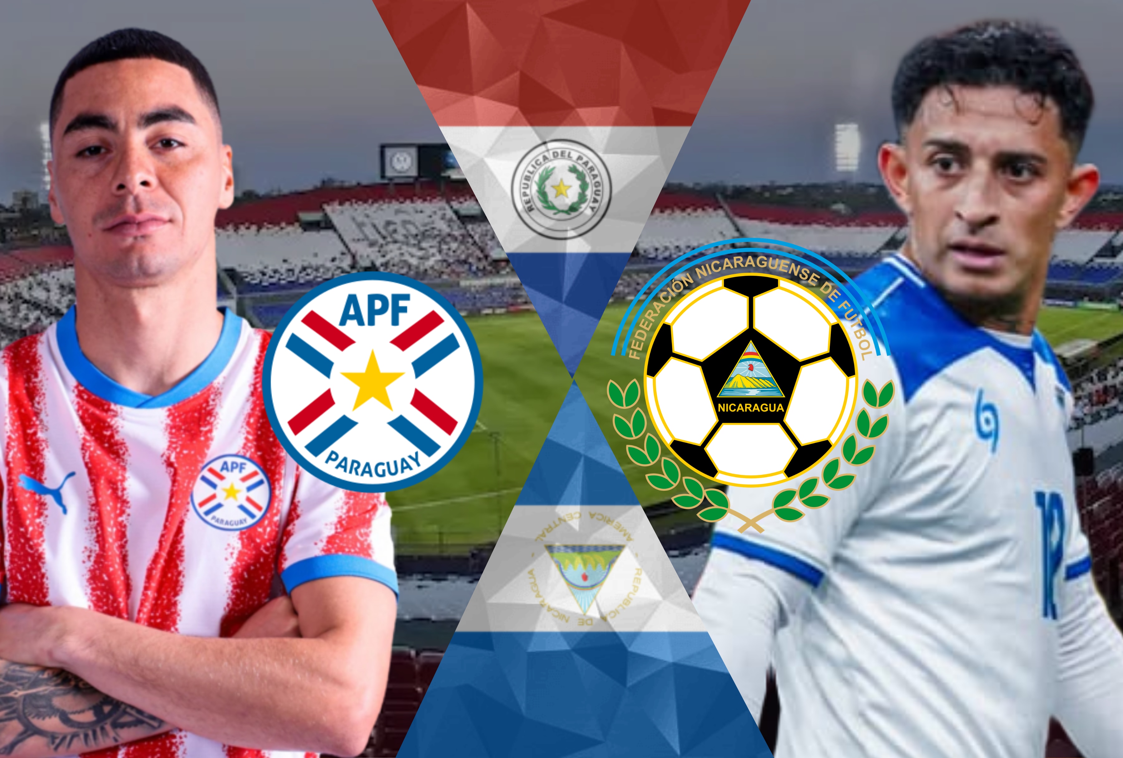 Conozca a qué hora juega y en qué canal transmiten Paraguay vs. Nicaragua en vivo hoy en EE.UU. Siga el partido amistoso hacia la Copa Mundial 2026 con la guía de horarios y canales de televisión online. | Crédito: Composición Depor