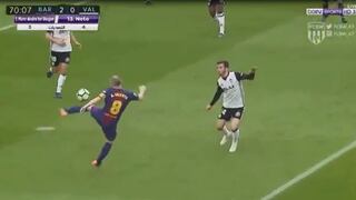 ¡Magistral! Iniesta intentó tremenda tijera que casi termina en gol del Barça