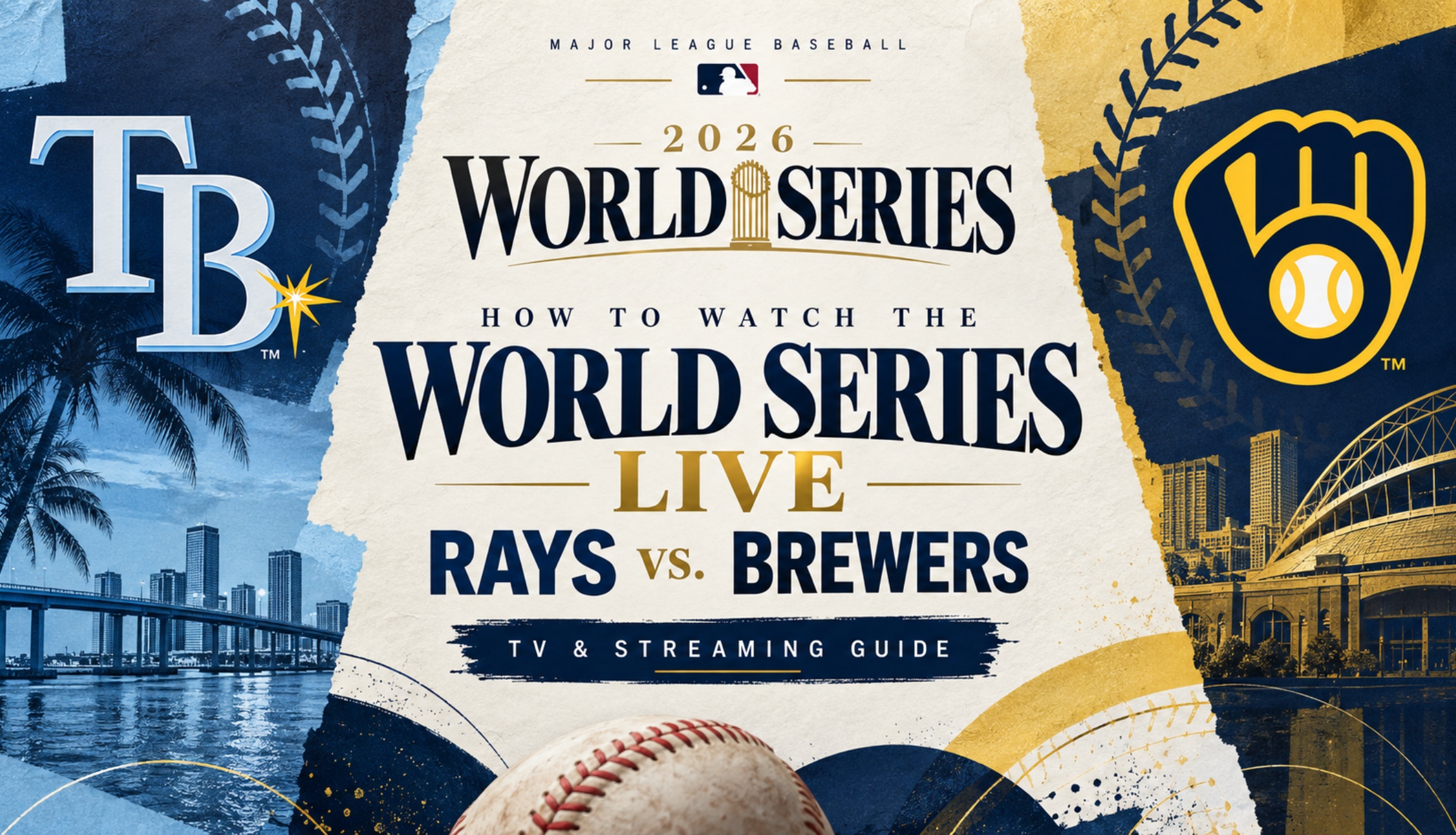 For Game 1 of the 2026 World Series: Rays vs. Brewers, here are the TV and streaming channels that will broadcast the game that kicks off this MLB championship series. (Photo: Created by Depor using Chat GPT)