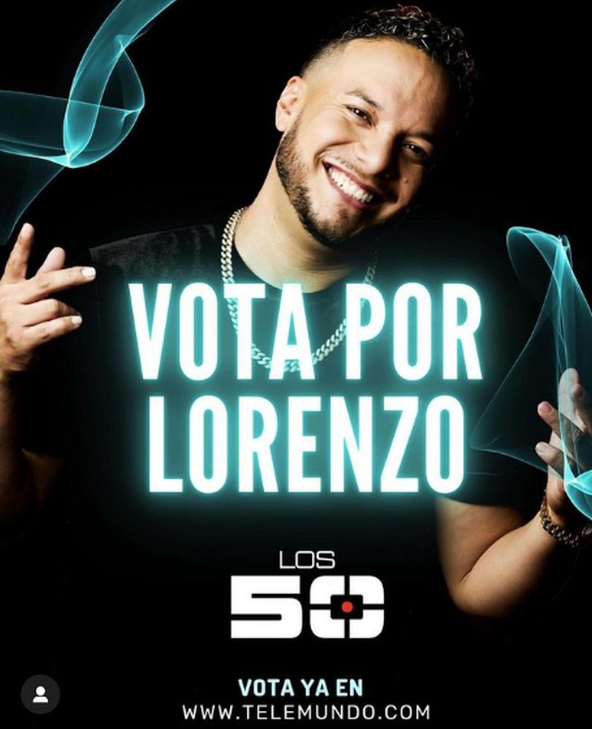 El artista es finalista de "Los 50". Esta es la imagen que subió para pedir votos del público (Foto: Lorenzo Méndez / Instagram)