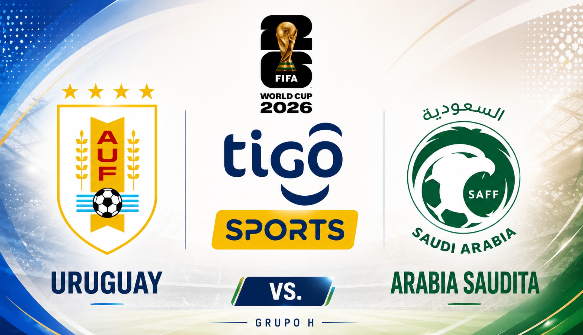 Señal de TiGo Sports EN VIVO para ver la transmisión de Uruguay vs. Arabia Saudita, este lunes 15 de junio, desde el Hard Rock Stadium de Miami. (Foto: Imagen creada por Depor utilizando la IA de Chat GPT)