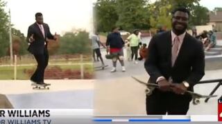 Mismo Tony Hawk: Reportero despide informe en vivo realizando alucinantes trucos de skateboard