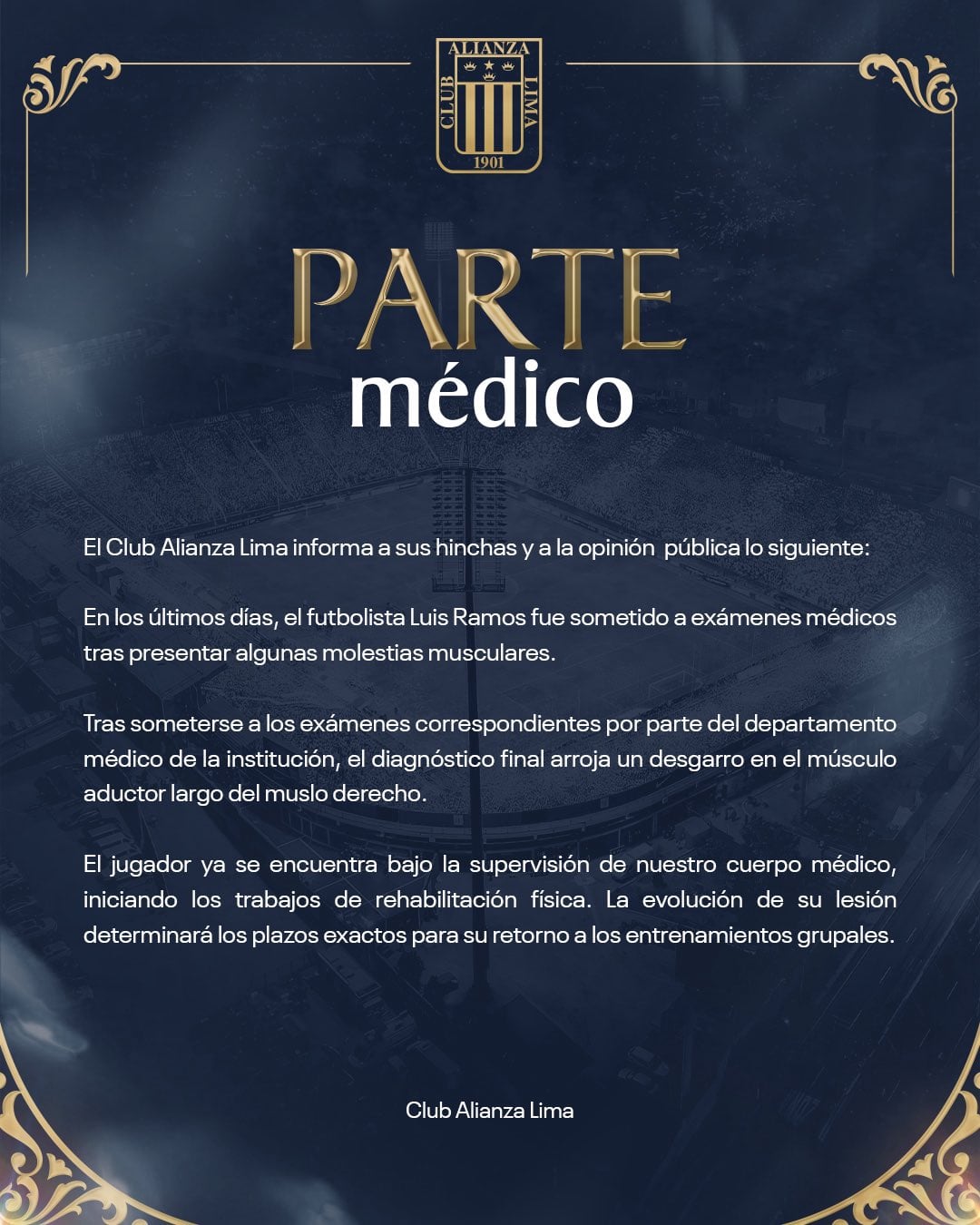 Comunicado de Alianza Lima. (Foto: Alianza Lima)