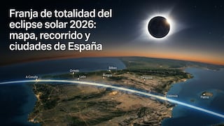 Franja de totalidad del eclipse solar 2026: mapa, recorrido y dónde ver en España