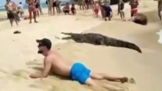 Turista arriesga su vida para tomarse una foto con un caimán y la escena se vuelve viral en las redes