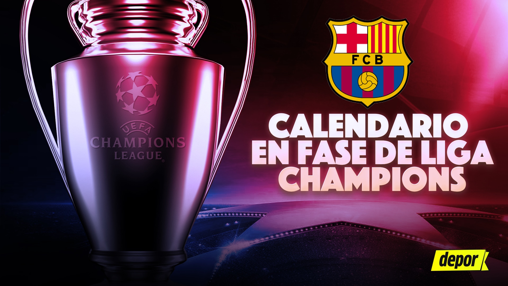 Rivales y calendario del Barcelona en la Fase de Liga de la Champions League 2025/26. (Diseño: Christian Marlow)