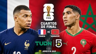 TUDN (Canal 5) televisaron el partido Francia 2-0 Marruecos por el Mundial 2026