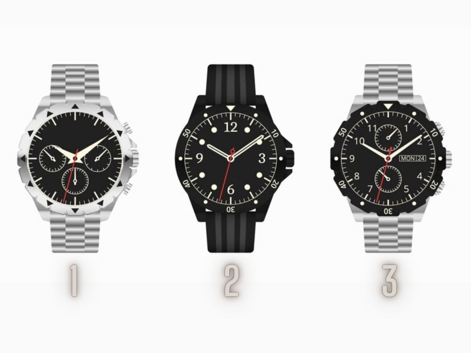TEST VISUAL | Solo podrás escoger uno de estos relojes. (Foto: Composición Freepik / Depor)